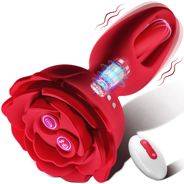 Aurelia - Vibrant Rose Bud Butt Plug with Vibration